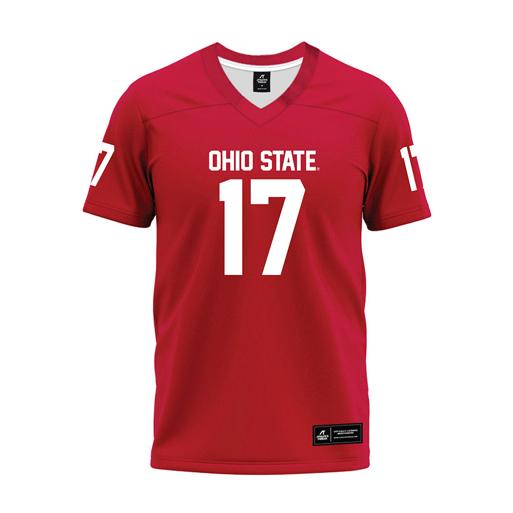 Ohio State - NCAA Football : Tarvos Alford - Red Premium Football Jersey-0