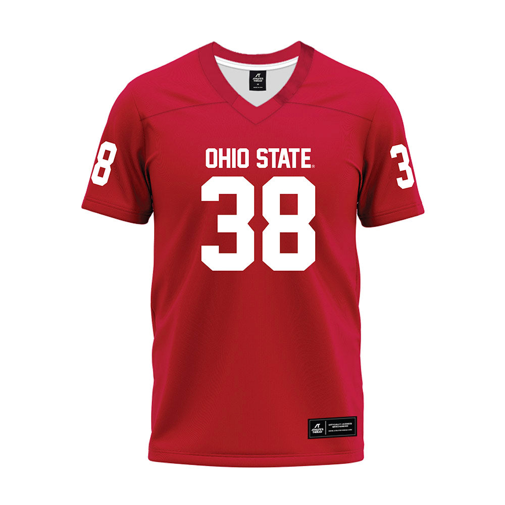 Ohio State - NCAA Football : Eli Riggs - Red Premium Football Jersey-0