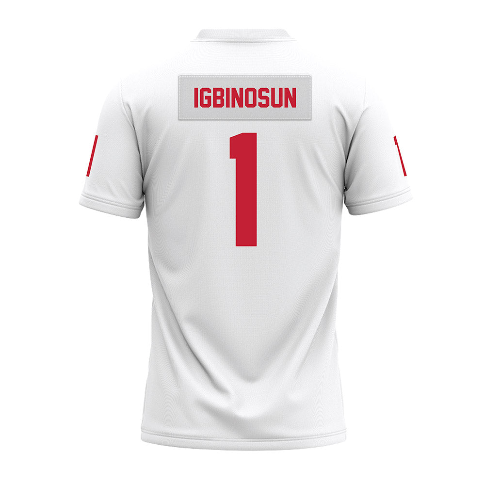 Ohio State - NCAA Football : Davison Igbinosun - White Premium Football Jersey-1