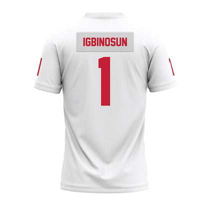 Ohio State - NCAA Football : Davison Igbinosun - White Premium Football Jersey-1
