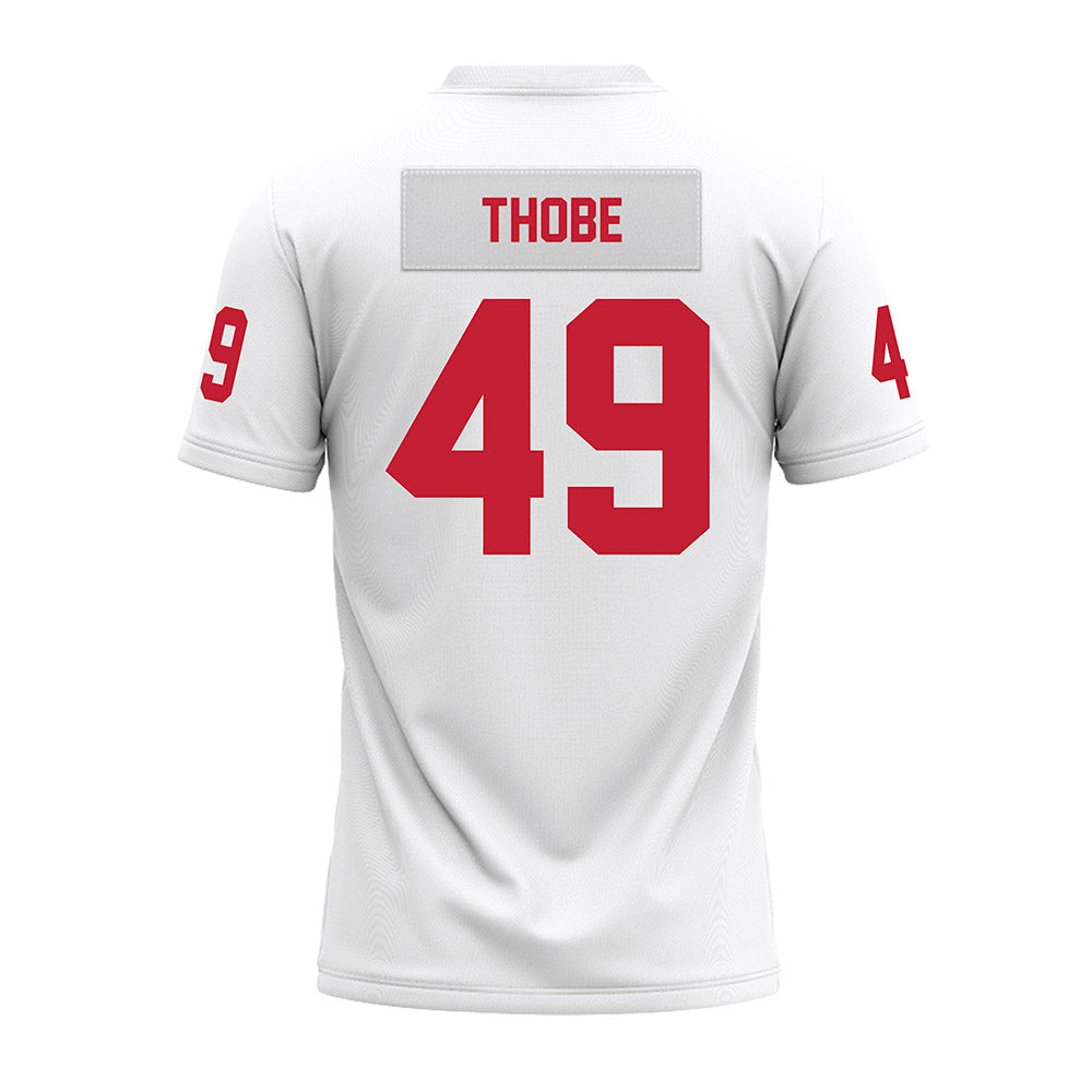 Ohio State - NCAA Football : Gavin Thobe - White Premium Football Jersey-1