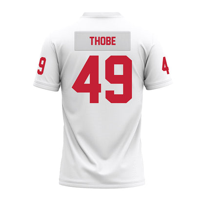 Ohio State - NCAA Football : Gavin Thobe - White Premium Football Jersey-1