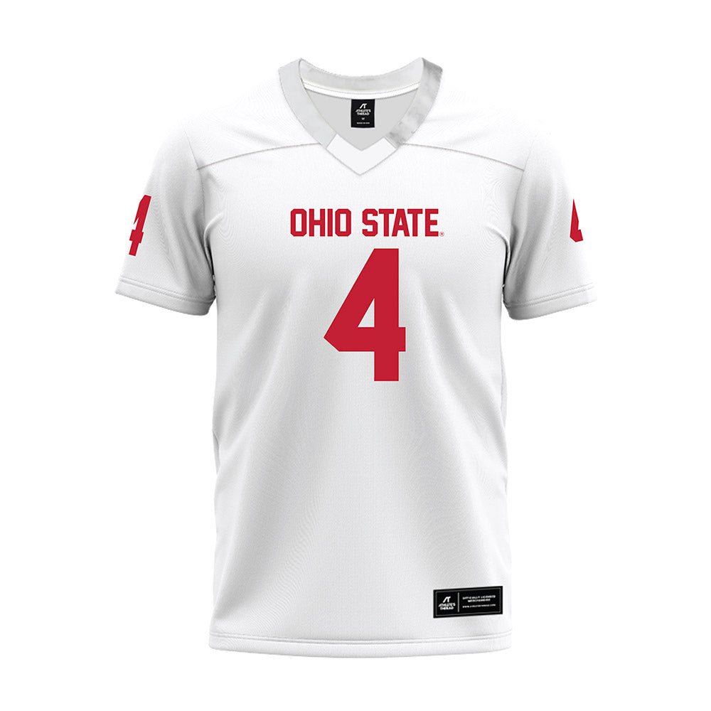 Ohio State - NCAA Football : Ethan Craycraft - White Premium Football Jersey-0