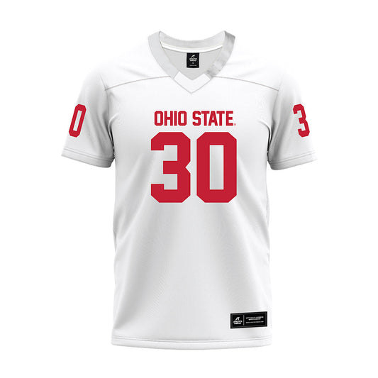 Ohio State - NCAA Football : Cody Haddad - White Premium Football Jersey-0