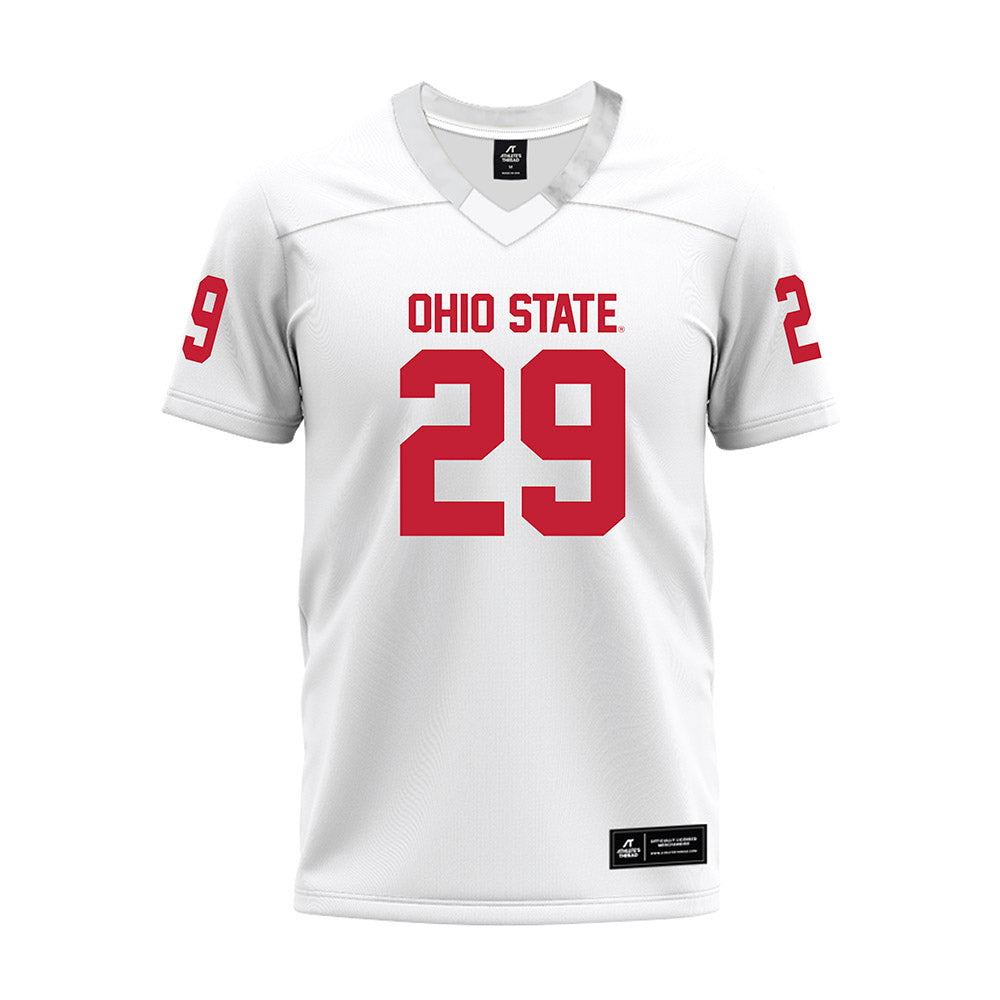 Ohio State - NCAA Football : Glorien Gough - White Premium Football Jersey-0