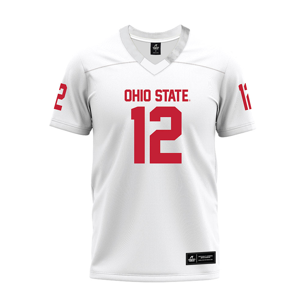 Ohio State - NCAA Football : Bryce West - White Premium Football Jersey-0