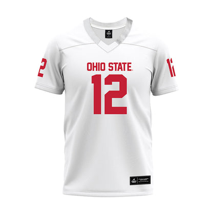 Ohio State - NCAA Football : Bryce West - White Premium Football Jersey-0