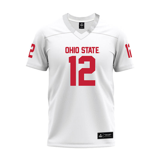 Ohio State - NCAA Football : Bryce West - White Premium Football Jersey-0