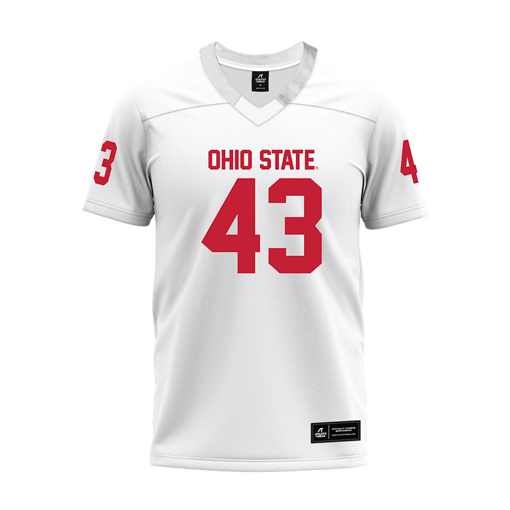 Ohio State - NCAA Football : John Ferlmann - White Premium Football Jersey-0