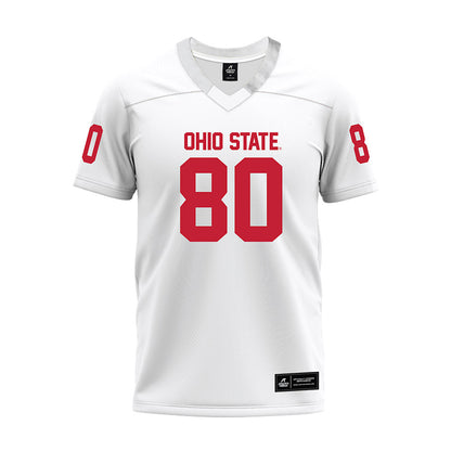 Ohio State - NCAA Football : Shawn Lodge - White Premium Football Jersey-0