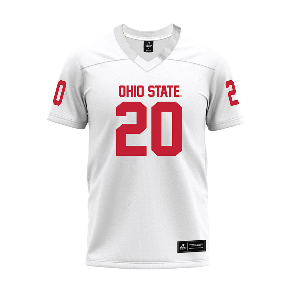 Ohio State - NCAA Football : Riley Pettijohn - White Premium Football Jersey-0