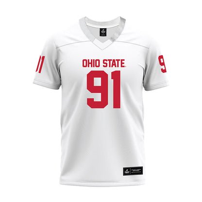 Ohio State - NCAA Football : Jarquez Carter - White Premium Football Jersey-0
