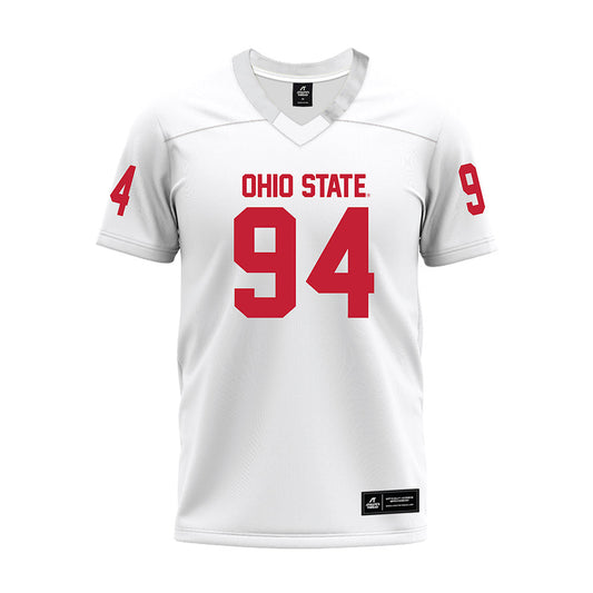 Ohio State - NCAA Football : Jason Moore - White Premium Football Jersey-0