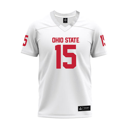 Ohio State - NCAA Football : Zion Grady - White Premium Football Jersey-0