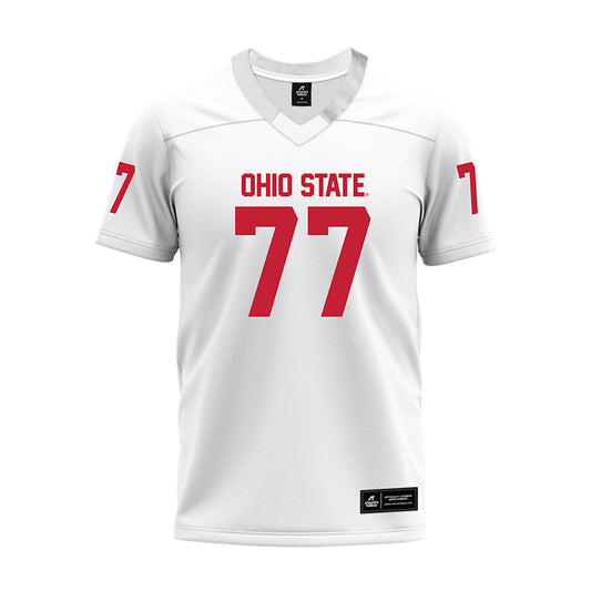 Ohio State - NCAA Football : Teg Tshabola - White Premium Football Jersey-0