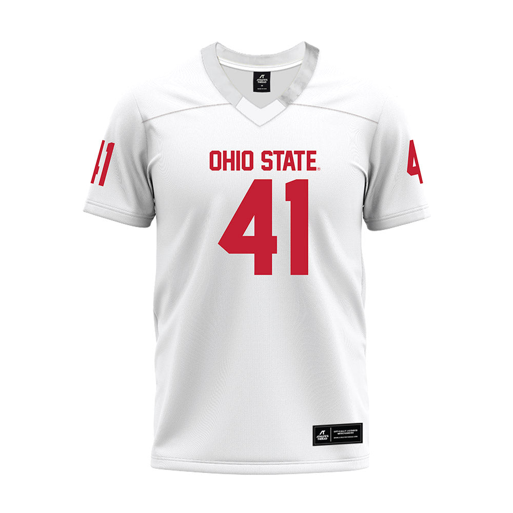 Ohio State - NCAA Football : Grant Mills - White Premium Football Jersey-0