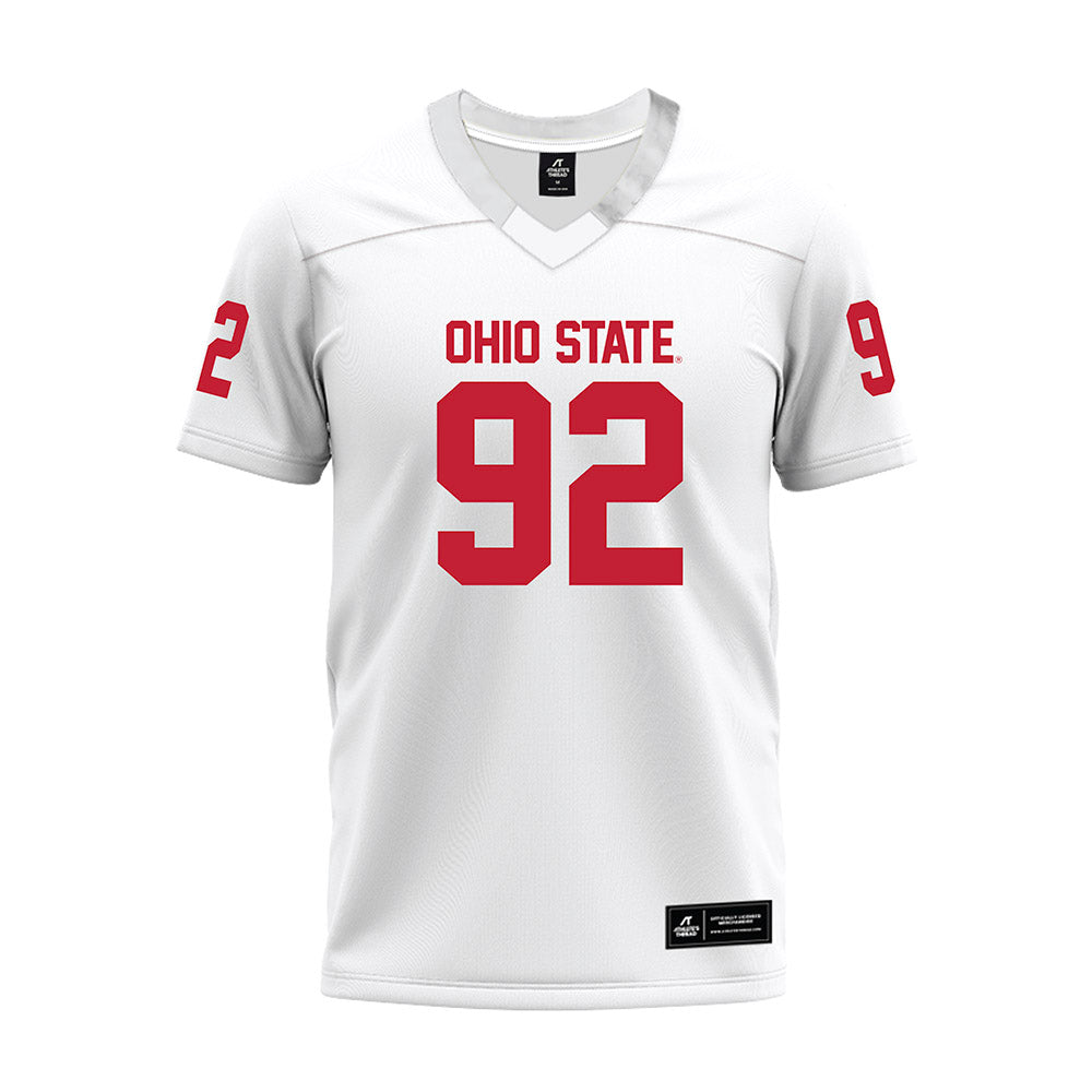 Ohio State - NCAA Football : Caden Curry - White Premium Football Jersey-0