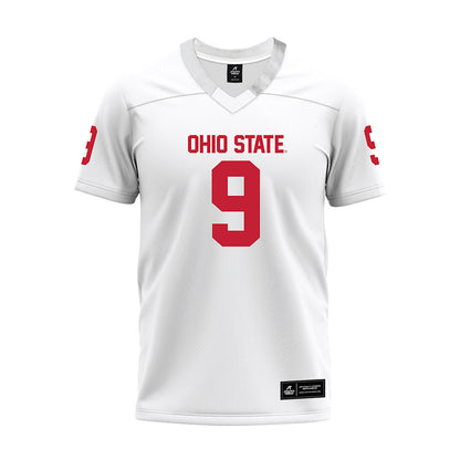 Ohio State - NCAA Football : Malik Hartford - White Premium Football Jersey-0