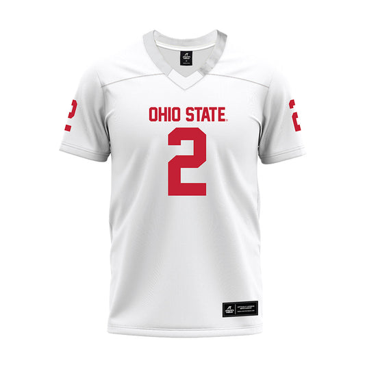 Ohio State - NCAA Football : Caleb Downs - White Premium Football Jersey-0
