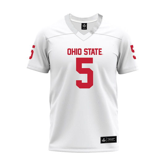 Ohio State - NCAA Football : Aaron Scott Jr - White Premium Football Jersey-0