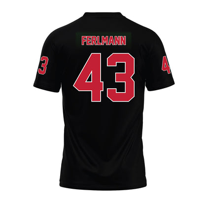 Ohio State - NCAA Football : John Ferlmann - Black Premium Football Jersey-1