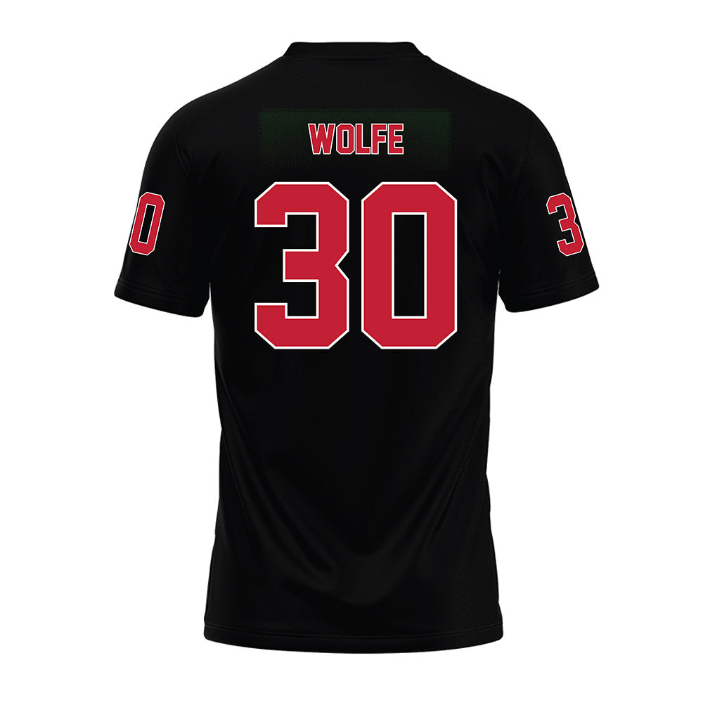 Ohio State - NCAA Football : Preston Wolfe - Black Premium Football Jersey-1