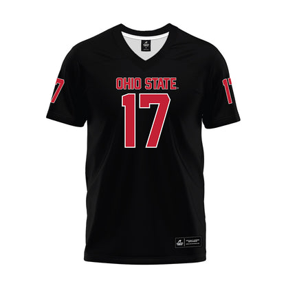Ohio State - NCAA Football : Carnell Tate - Black Premium Football Jersey-0