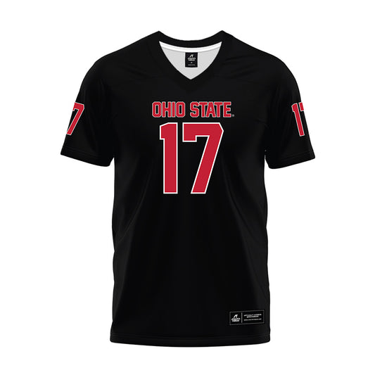 Ohio State - NCAA Football : Carnell Tate - Black Premium Football Jersey-0