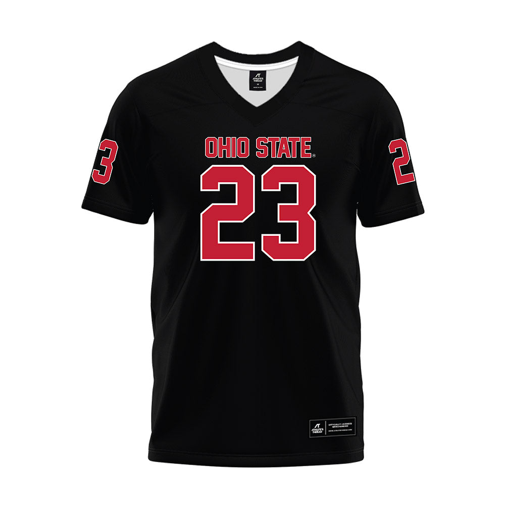 Ohio State - NCAA Football : Nolan Baudo - Black Premium Football Jersey-0