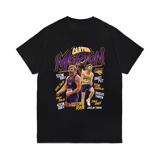 Northern Iowa - NCAA Men's Track & Field : Carter Morton - Collage Comfort Colors T-Shirt-0