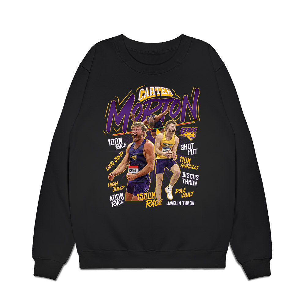 Northern Iowa - NCAA Men's Track & Field : Carter Morton - Collage Premium Crewneck Sweatshirt-0
