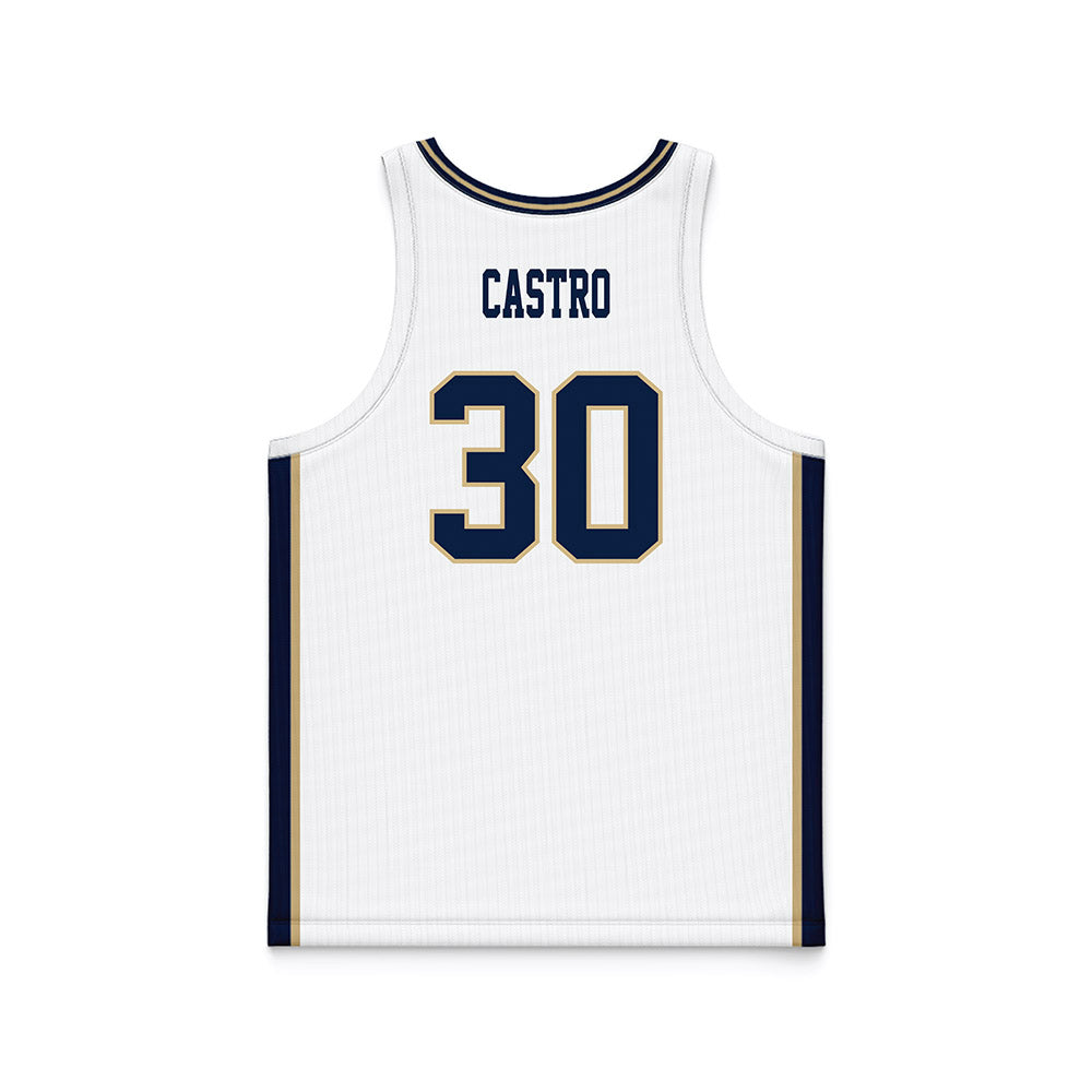 GWU - NCAA Men's Basketball : Rafael Castro - White Basketball Jersey-1