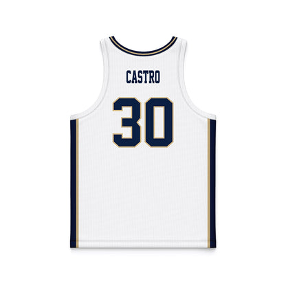 GWU - NCAA Men's Basketball : Rafael Castro - White Basketball Jersey-1