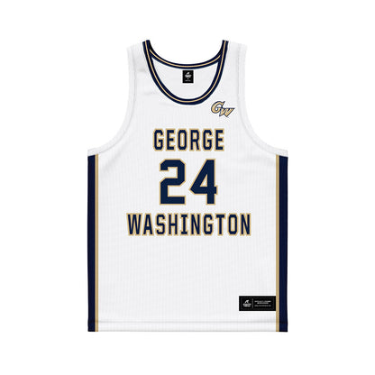 GWU - NCAA Men's Basketball : Tyrone Marshall - White Basketball Jersey-0