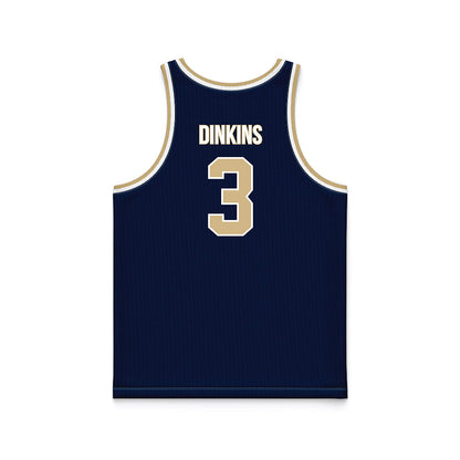 GWU - NCAA Men's Basketball : Tre Dinkins - Navy Basketball Jersey-1