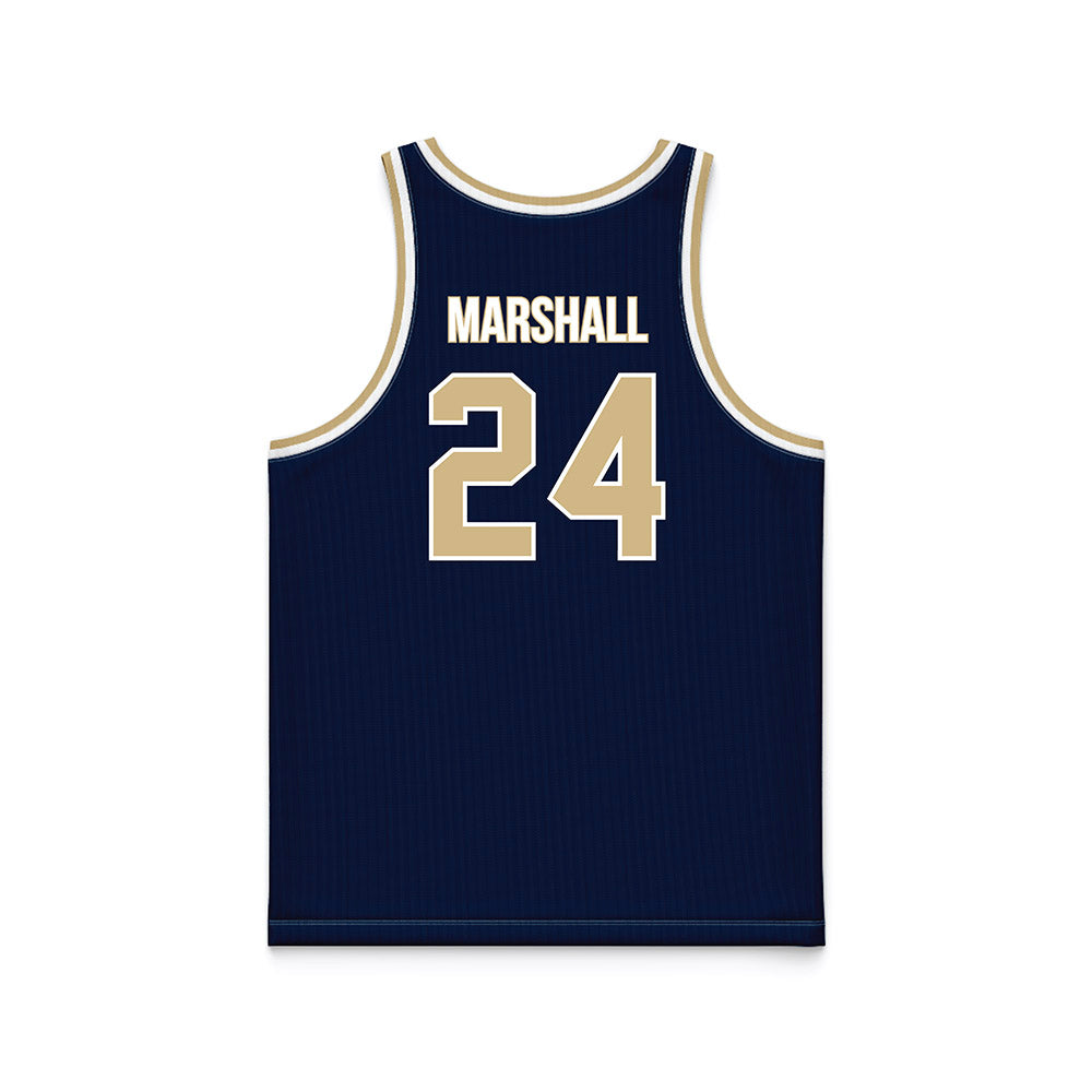 GWU - NCAA Men's Basketball : Tyrone Marshall - Navy Basketball Jersey-1