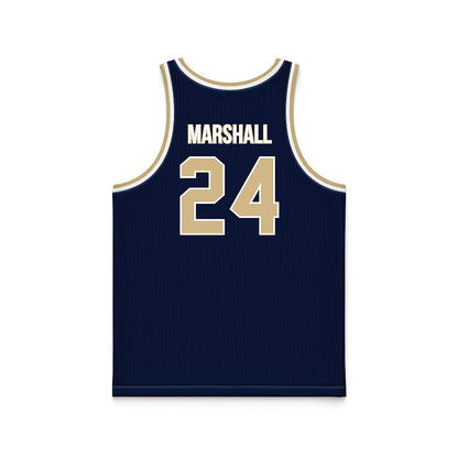 GWU - NCAA Men's Basketball : Tyrone Marshall - Navy Basketball Jersey-1