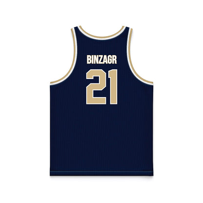 GWU - NCAA Men's Basketball : Mohamed Binzagr - Navy Basketball Jersey-1