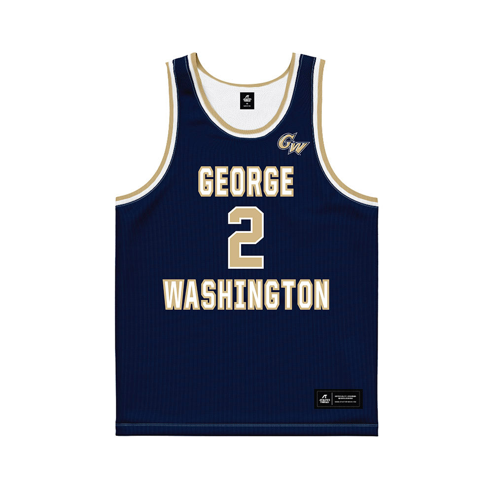 GWU - NCAA Men's Basketball : Christian Jones - White Basketball Jersey-0
