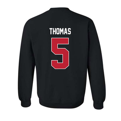 Georgia - NCAA Football : Noah Thomas - Helmet Shersey Crewneck Sweatshirt-1