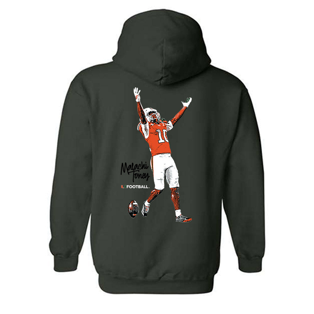 Miami - NCAA Football : Malachi Toney - Hooded Sweatshirt-1