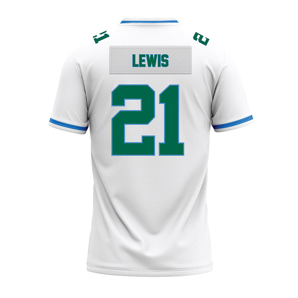 Tulane - NCAA Football : Jayden Lewis - White Premium Football Jersey-1