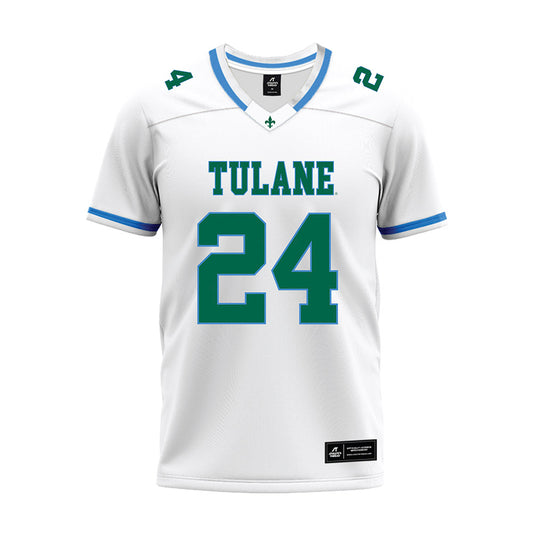 Tulane - NCAA Football : Michael Igbinoghene - White Premium Football Jersey-0