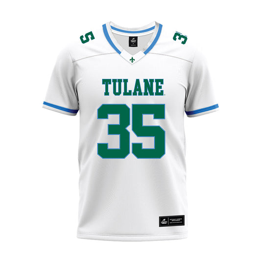 Tulane - NCAA Football : Cooper Helmke - White Premium Football Jersey-0
