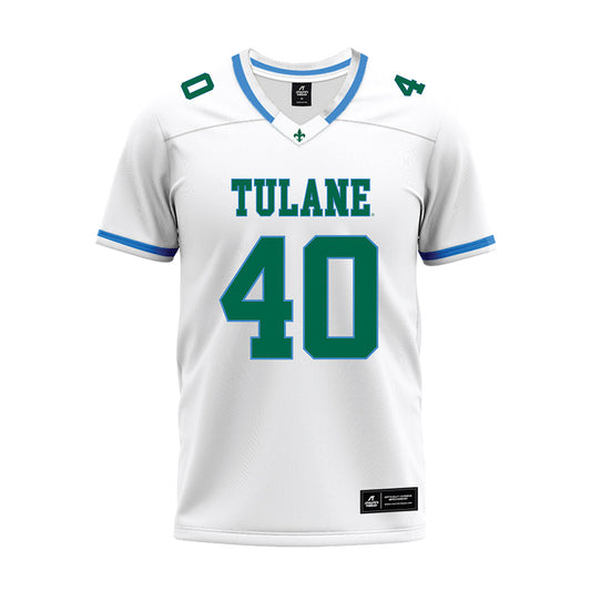 Tulane - NCAA Football : Warren Roberts Jr. - White Premium Football Jersey-0