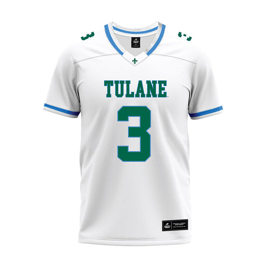 Tulane - NCAA Football : Javion White - White Premium Football Jersey-0