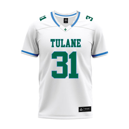 Tulane - NCAA Football : Carson Klein - White Premium Football Jersey-0