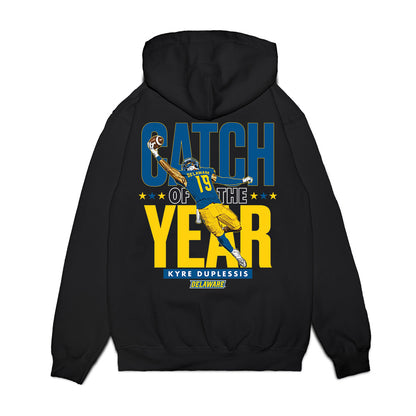 Delaware - NCAA Football : Kyre Duplessis - Catch of the Year Premium Hooded Sweatshirt-1