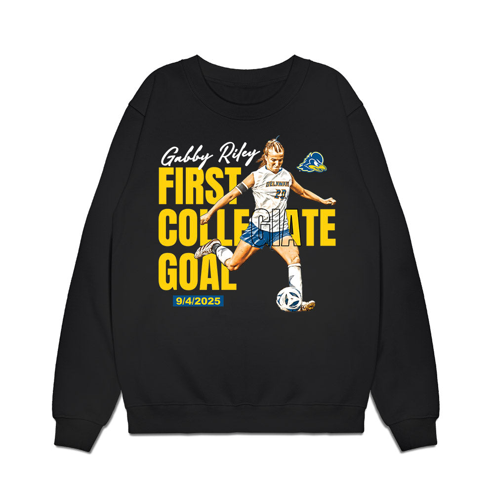 Delaware - NCAA Women's Soccer : Gabby Riley - First Collegiate Goal! Premium Crewneck Sweatshirt-0