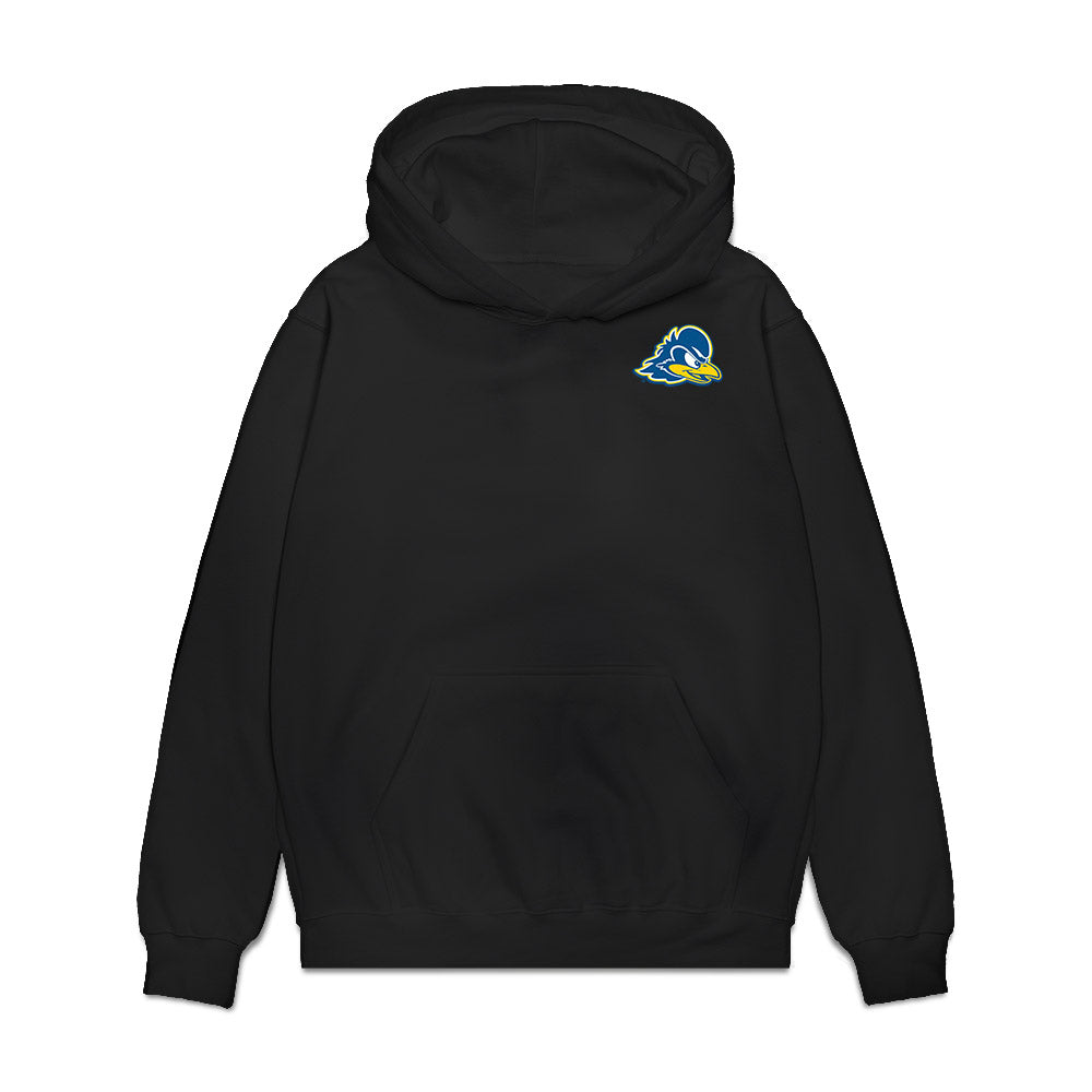 Delaware - NCAA Women's Soccer : Gabby Riley - First Collegiate Goal! Premium Hooded Sweatshirt-0